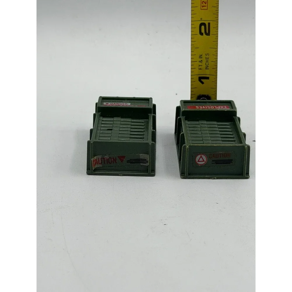 Vintage 1984 Hasbro GI Joe Ammo Crates Green Explosives Accessory Set of 2